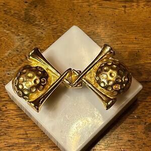 Jeannie 1979 Vintage Golf Ball Tees Gold Tone Ladies Belt Buckle #160